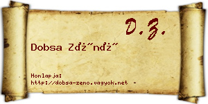 Dobsa Zénó névjegykártya